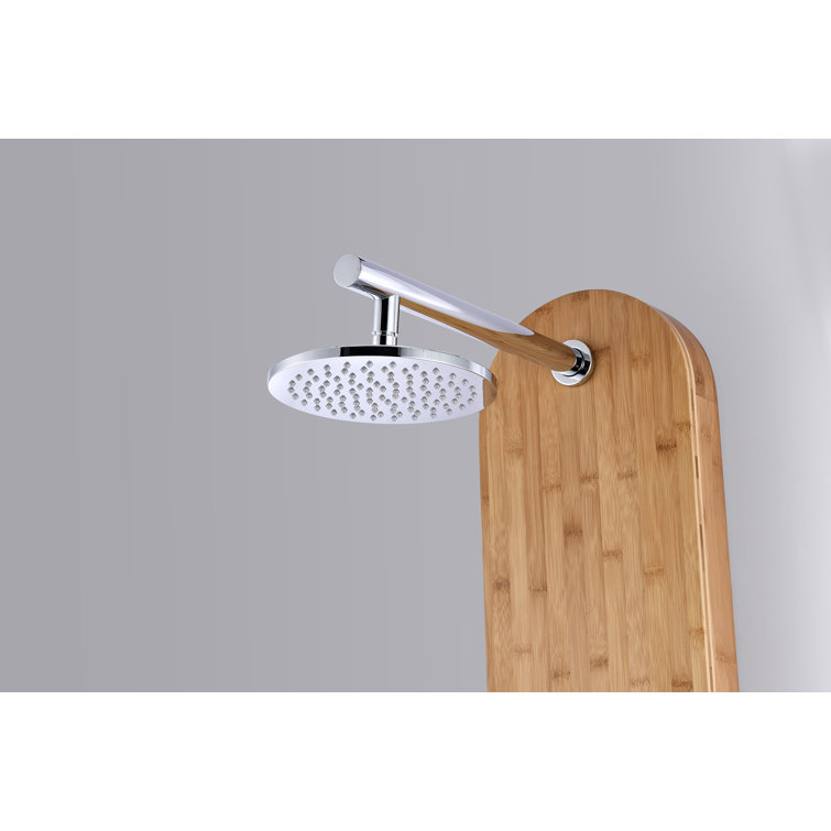Natural Bamboo 52" Shower Panel with Rain Shower and Spray Wand