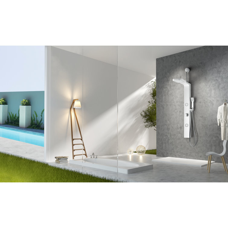 Inland Series 44'' White Shower Panel with Fixed Head