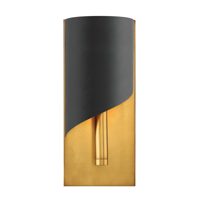 Gigi Heritage Brass and Satin Black Dimmable Wall Sconce