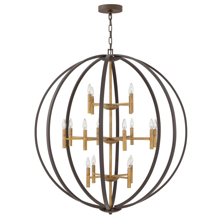 Euclid 41" Spanish Bronze 12-Light Chandelier