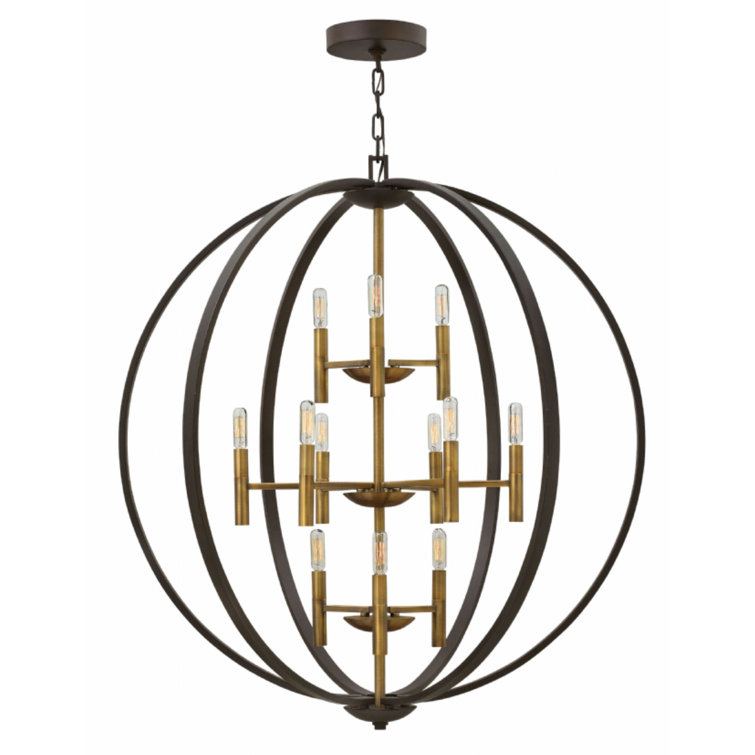 Euclid 41" Spanish Bronze 12-Light Chandelier