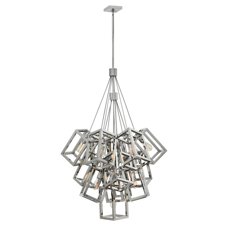 Ensemble Polished Nickel 13-Light Cluster Pendant