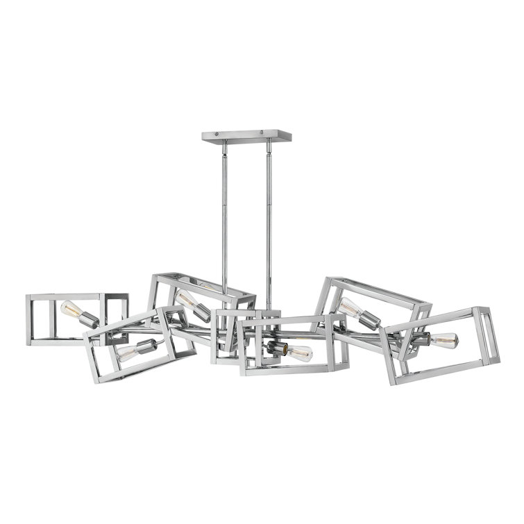 Polished Nickel 6-Light Geometric Chandelier