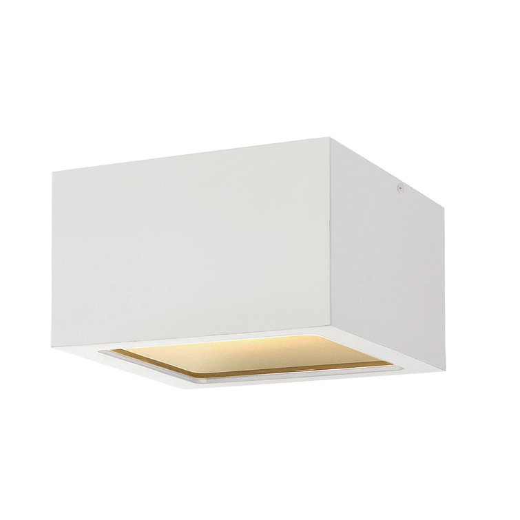 Satin White Modern Aluminum LED Outdoor Flush Mount Light