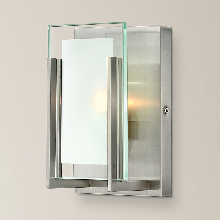 Sleek Minimalist Brushed Nickel 1-Light Outdoor Sconce