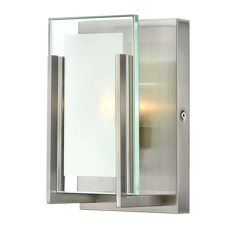 Sleek Minimalist Brushed Nickel 1-Light Outdoor Sconce