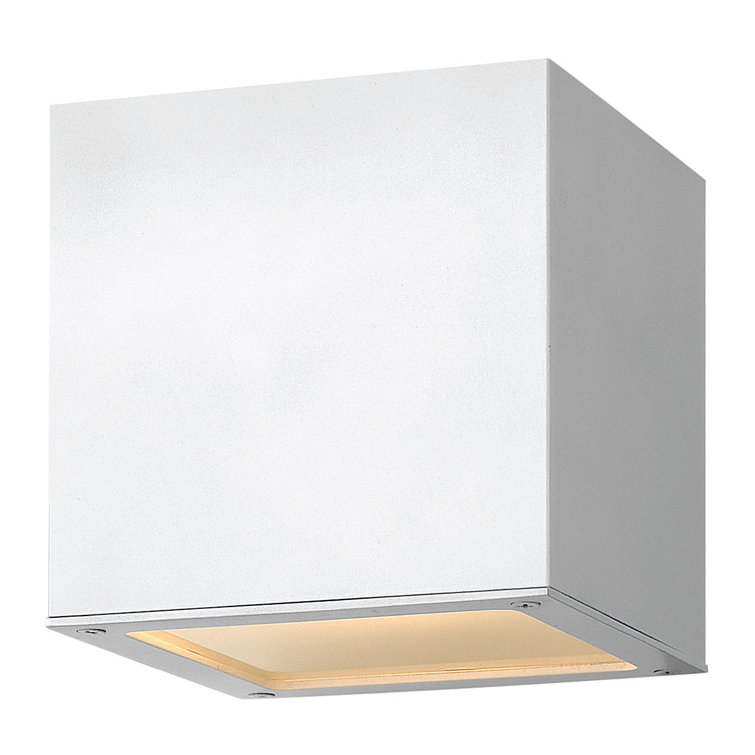 Satin White Dimmable LED Outdoor Wall Light