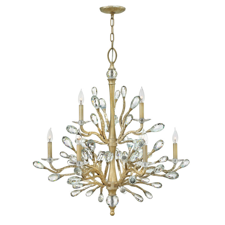 Eve Champagne Gold 9-Light Crystal Bud Chandelier