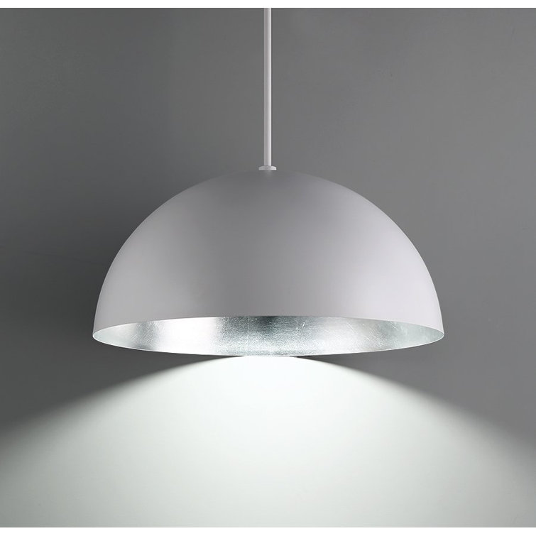 Elysian 23'' Silver Leaf LED Pendant with Mouth-Blown Opal Glass