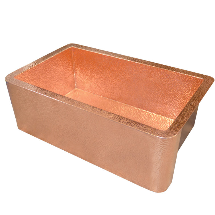 30'' Polished Copper Farmhouse Apron Kitchen Sink