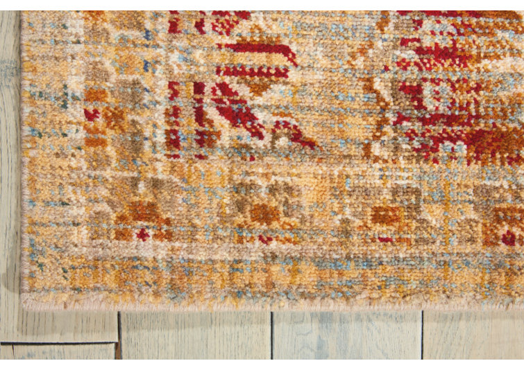 Crimson Red Wool and Synthetic Rectangular Area Rug