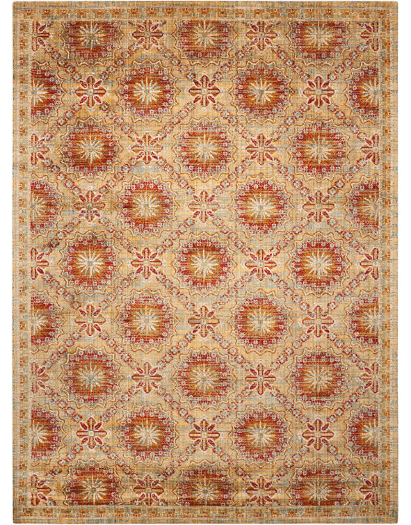 Crimson Red Wool and Synthetic Rectangular Area Rug