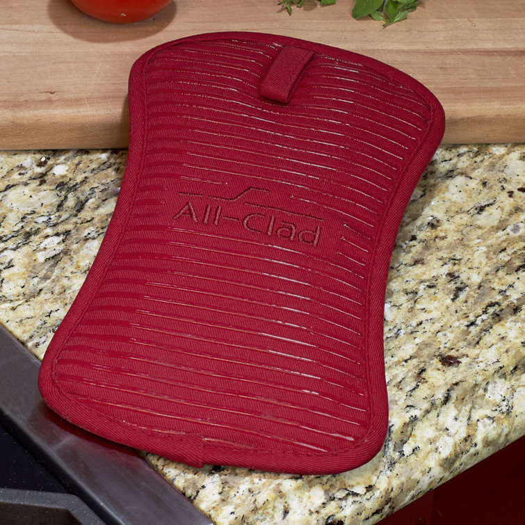 Chili Red Silicone Cotton Twill Pot Holder Set