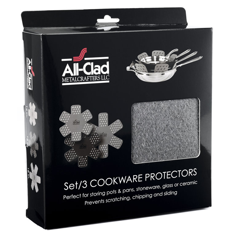 Black and Gray Polyester Cookware Protector Set, 18-inch
