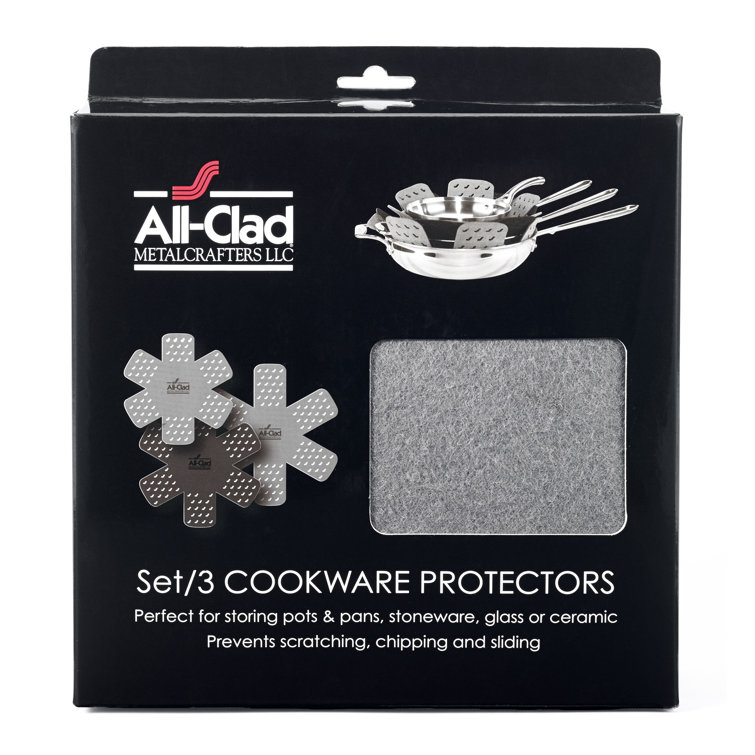 Black and Gray Polyester Cookware Protector Set, 18-inch