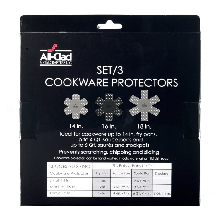 Black and Gray Polyester Cookware Protector Set, 18-inch