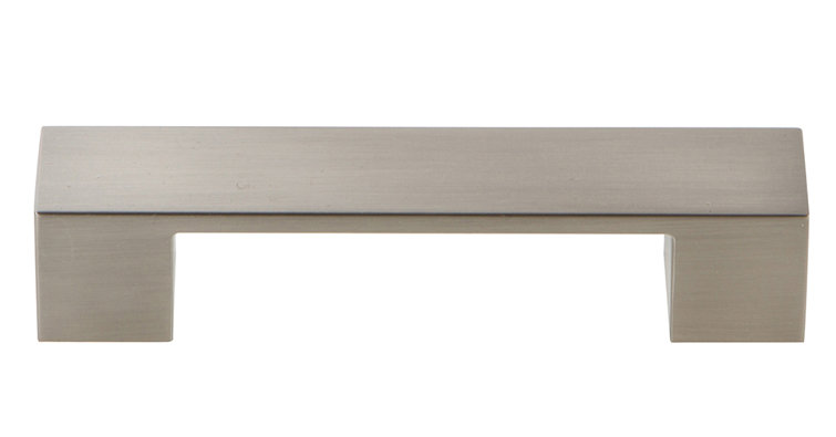 Brushed Nickel Wide Square Bar Pull with Mounting Hardware