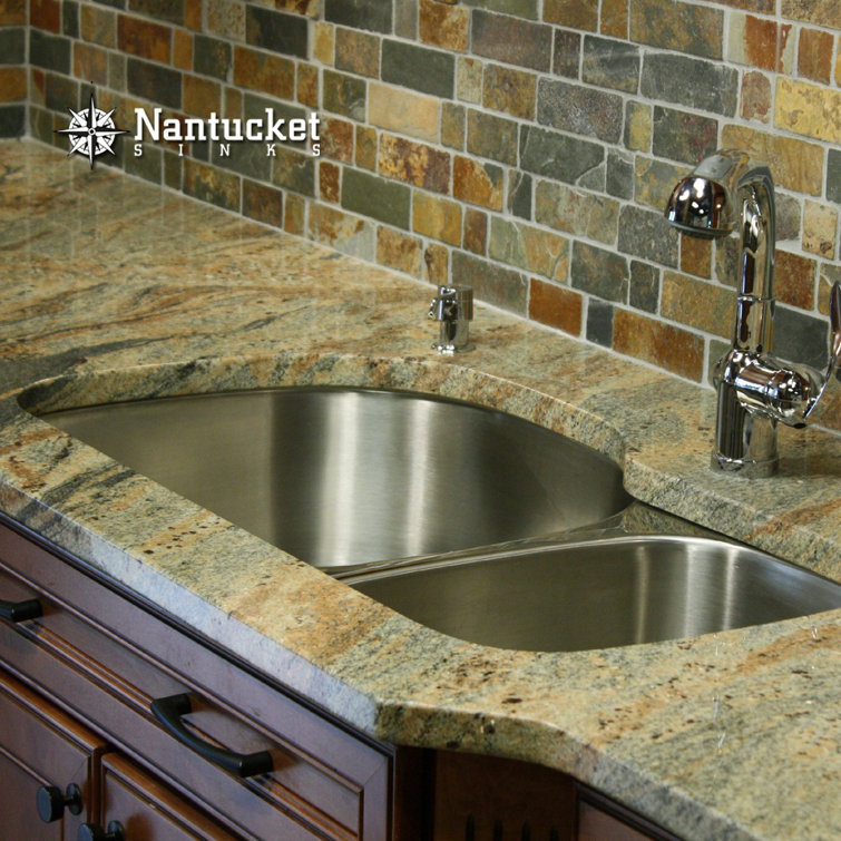 31.5'' Satin Stainless Steel Double Bowl Undermount Kitchen Sink