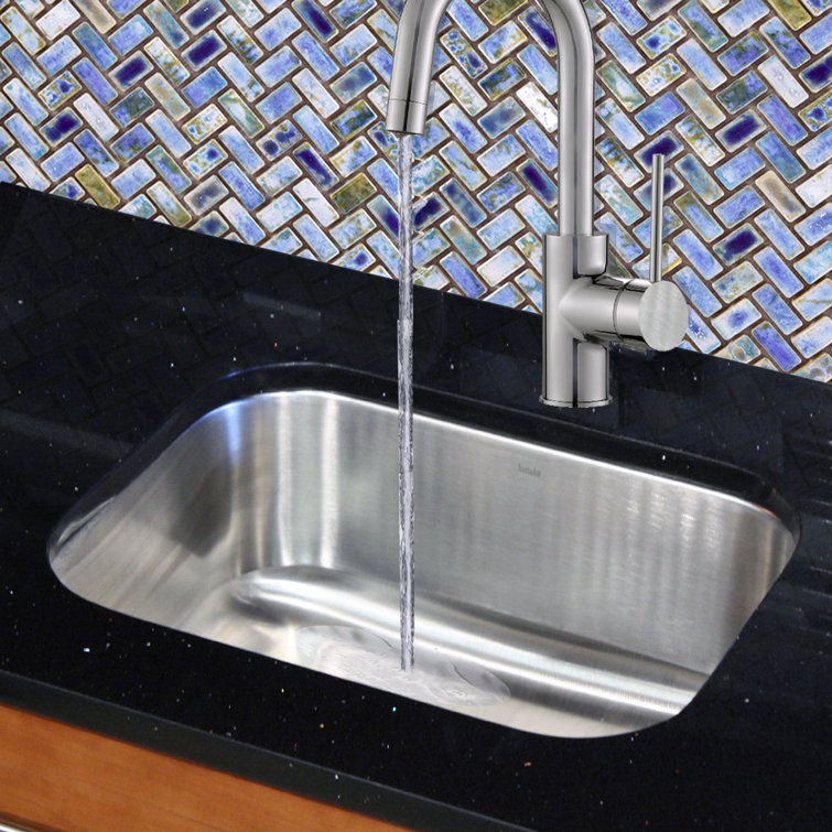 23'' Satin Stainless Steel Undermount Single Bowl Kitchen Sink