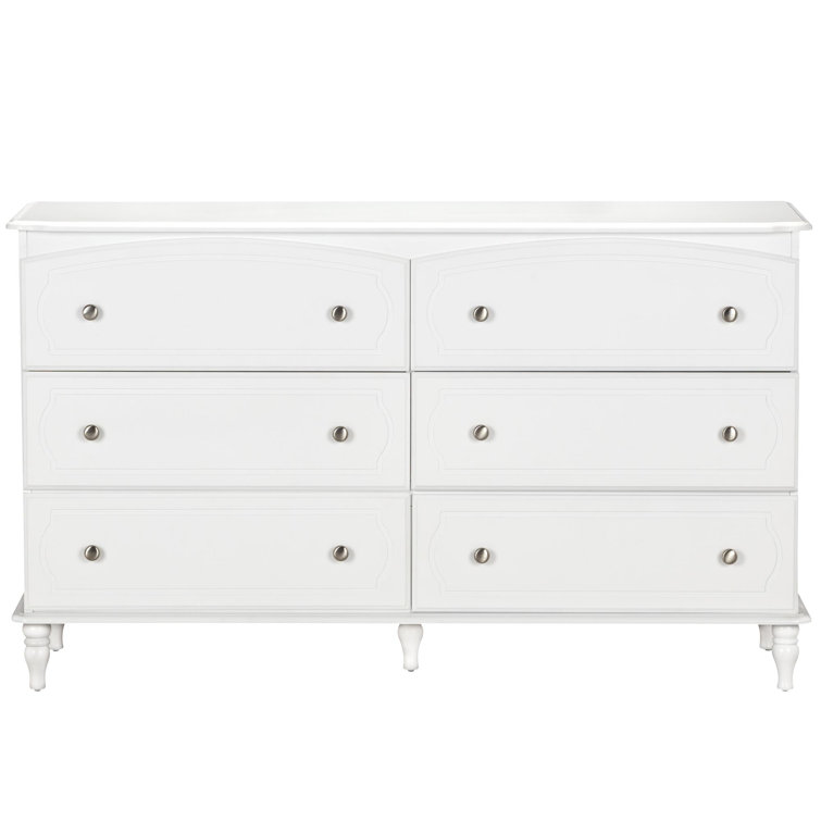 Elegant Rowan Valley Laren 6-Drawer Double Nursery Dresser in White