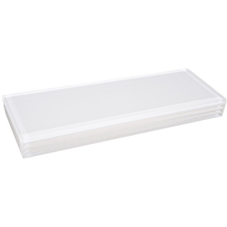 Super White 4" x 12" Glass Subway Tile
