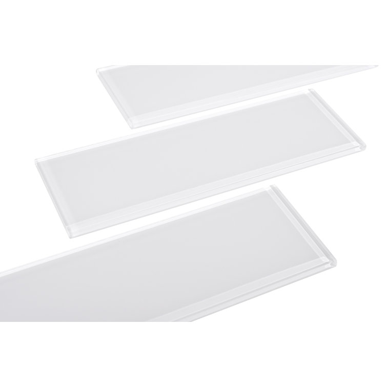 Super White 4" x 12" Glass Subway Tile