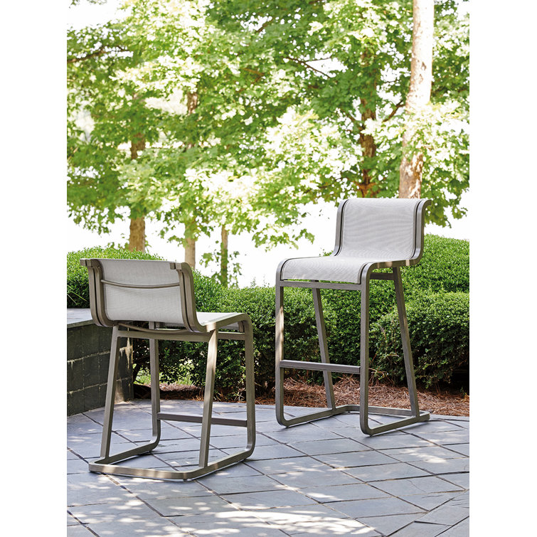 Contemporary Gray Cushioned 34" Counter Stool