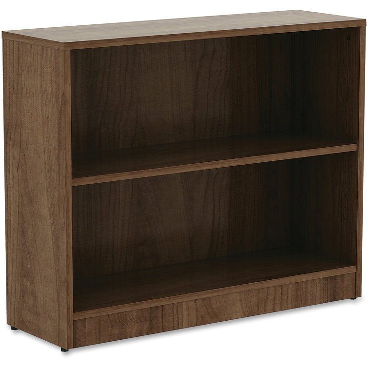 Walnut Medium-Density Fiberboard Adjustable 2-Shelf Bookcase