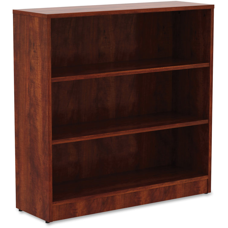 Adjustable Cherry Laminate 3-Shelf Bookcase for Modern Spaces