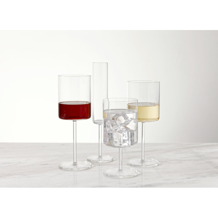 Modo 14.9 oz Clear Titanium Crystal Wine Glass Set