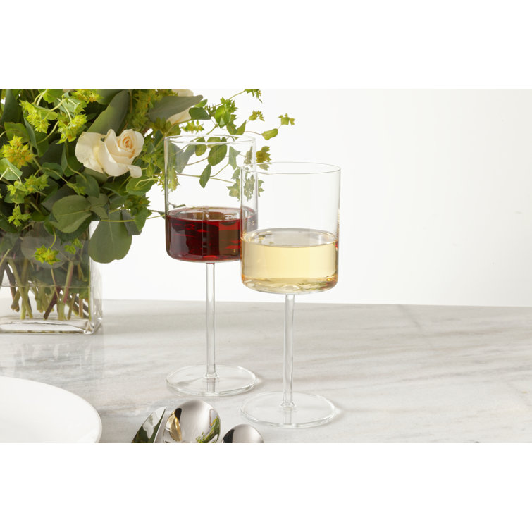 Modo 14.9 oz Clear Titanium Crystal Wine Glass Set