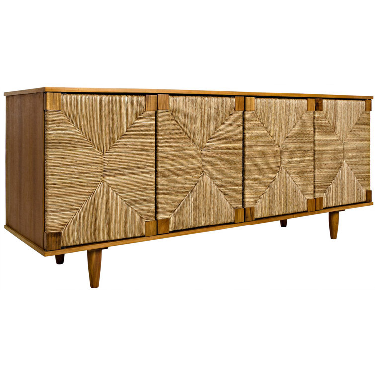 Sian Rush Seagrass and Teak Sideboard - Natural Finish