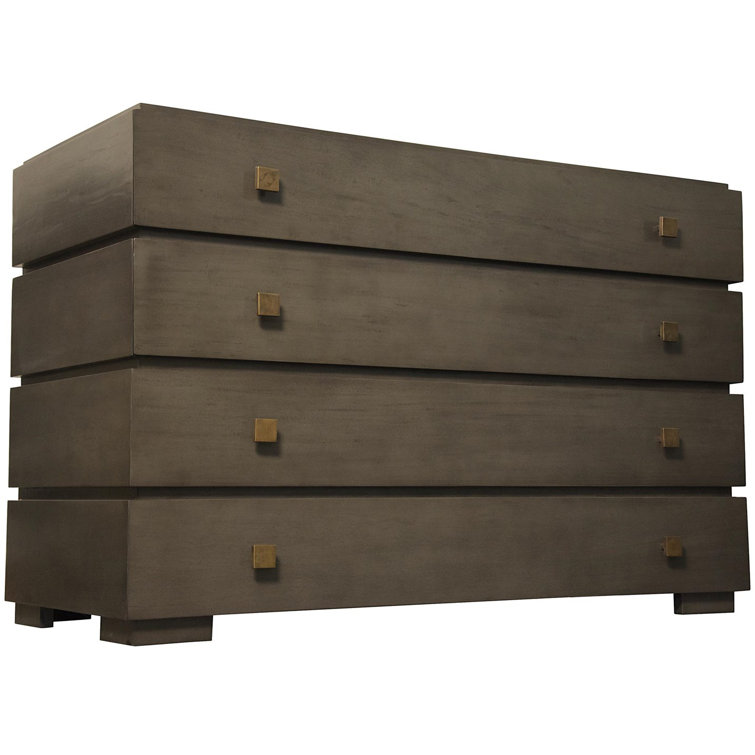 Hofman Solid Mahogany 4-Drawer Dresser in Rich Brown