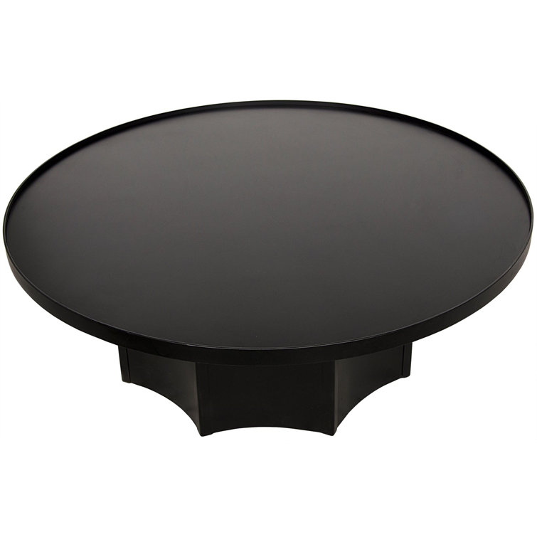Noir Rome 47.5" Round Black Metal Coffee Table