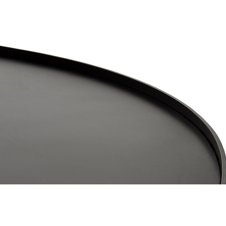 Noir Rome 47.5" Round Black Metal Coffee Table