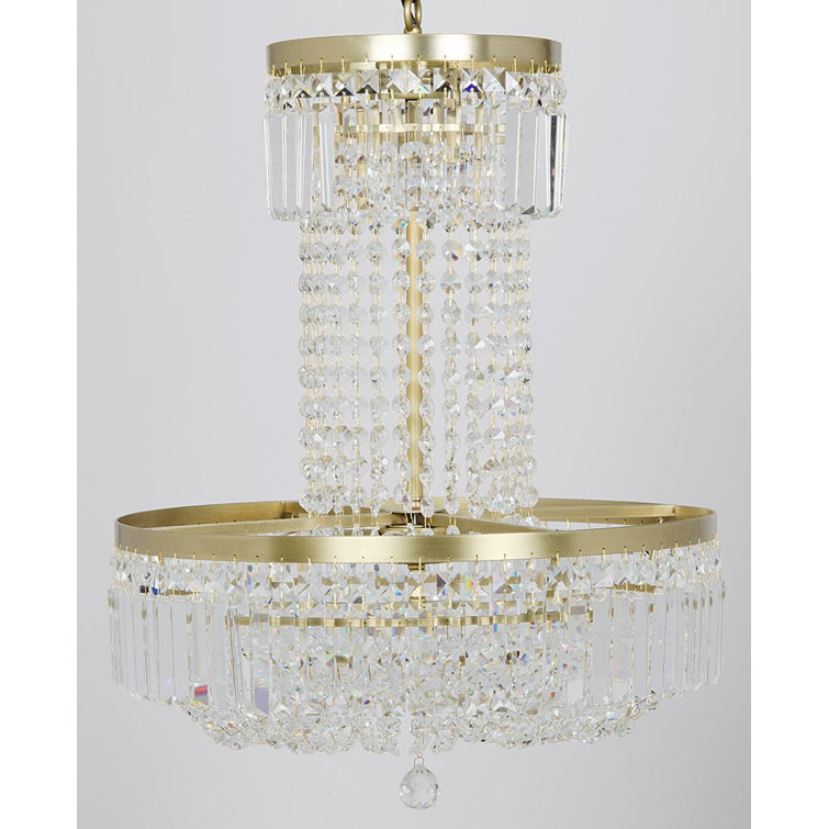 Antique Brass Elegance 8-Light Crystal Chandelier