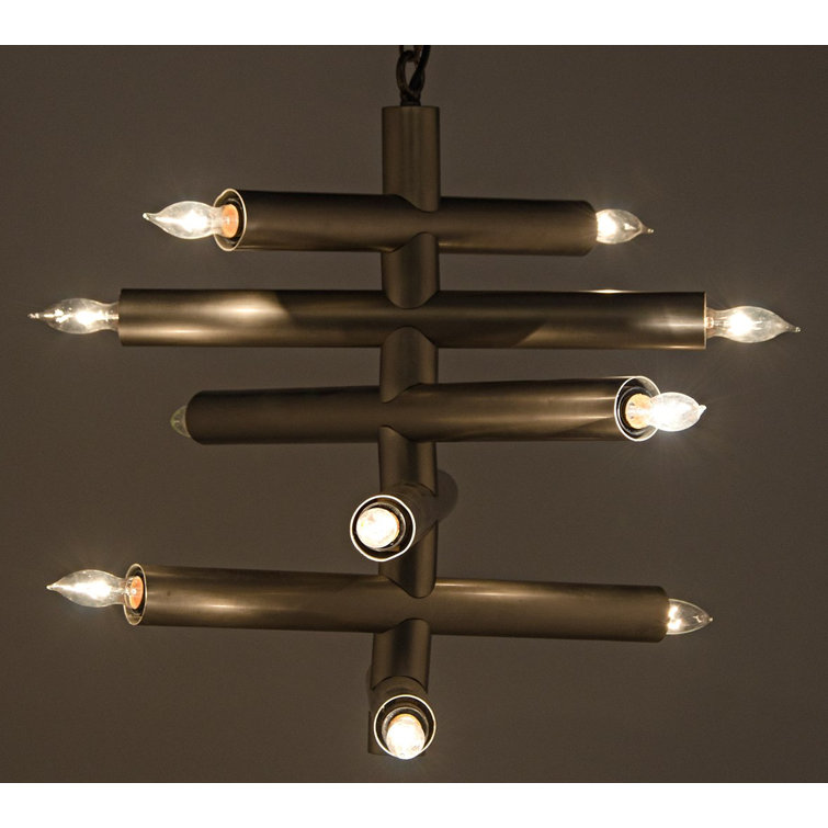 Black 25" Sputnik Plug-in Chandelier