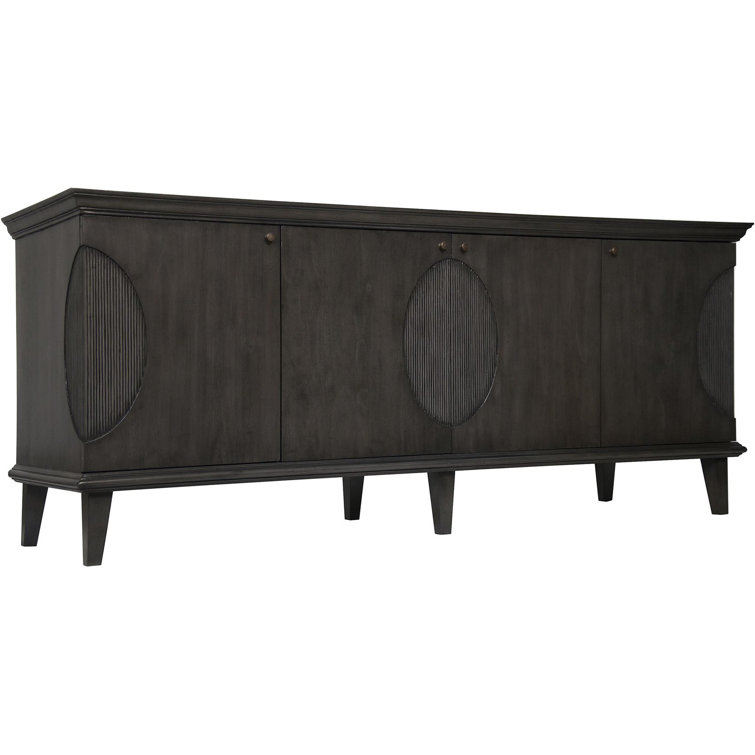 Dumont 74.5'' Black Mahogany Hand-Carved Sideboard