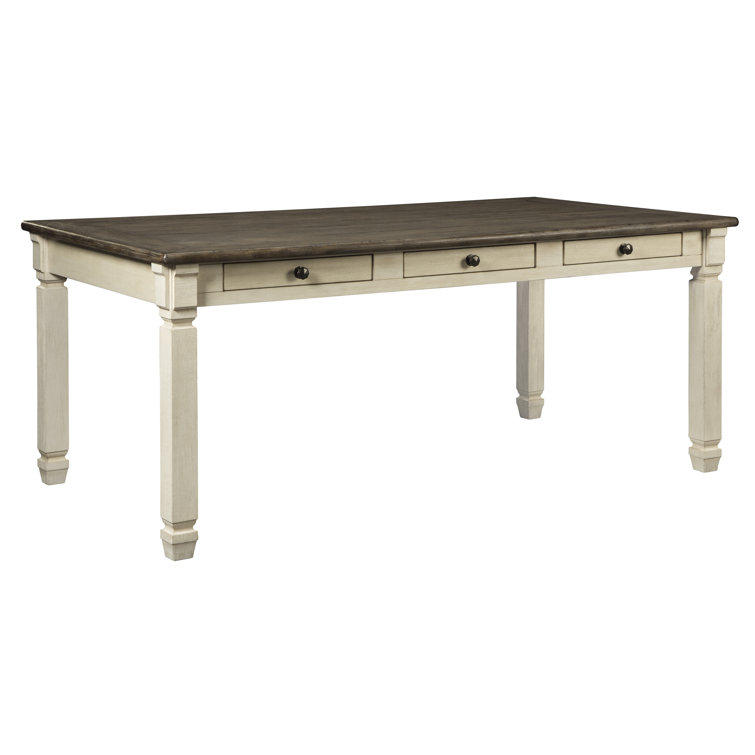 Bolanburg 72'' Rustic Brown and White Farmhouse Dining Table