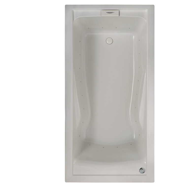 Evolution White Acrylic Drop-In Bathtub with Jets