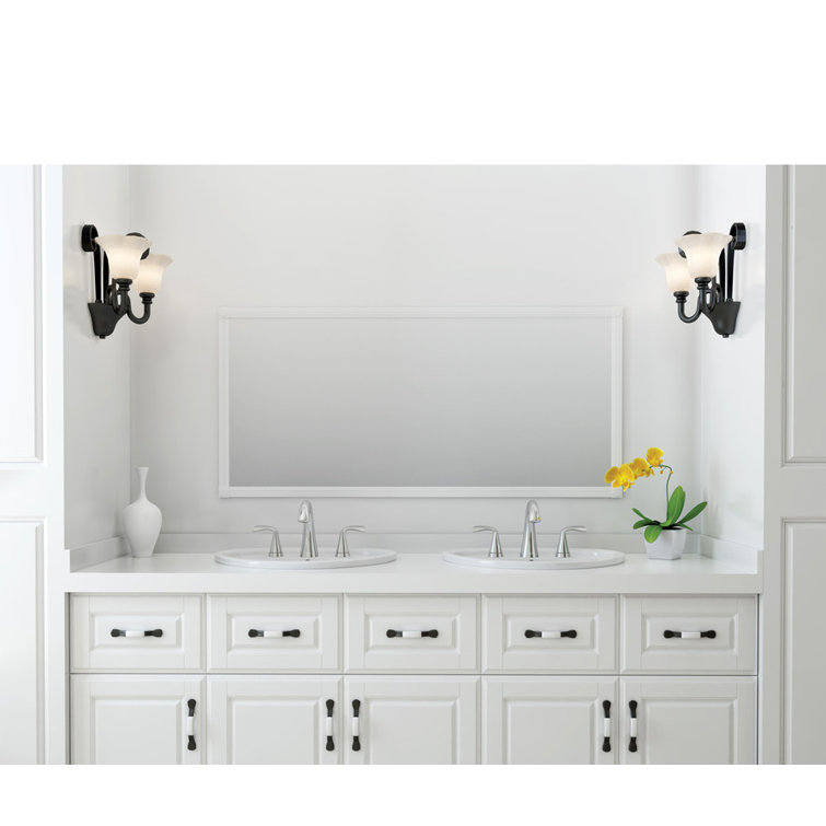 Fluent Polished Chrome Double Handle Widespread Bathroom Faucet