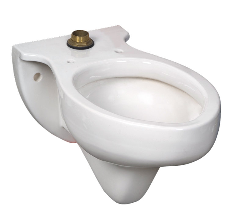 White Porcelain Elongated Wall-Mounted Dual Flush Toilet