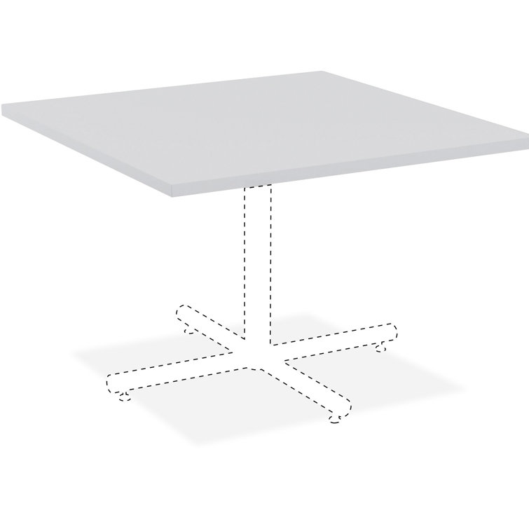 Light Gray Laminate Square Table Top with Black Base