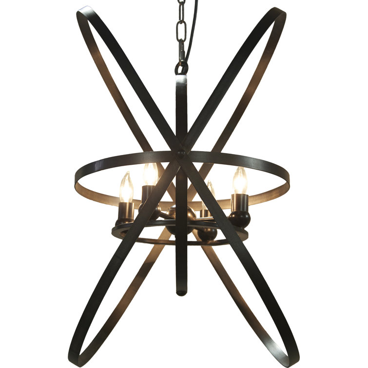 Sassari 29.5'' Black Metal and Glass Contemporary Chandelier