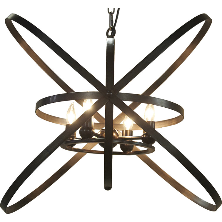 Sassari 29.5'' Black Metal and Glass Contemporary Chandelier