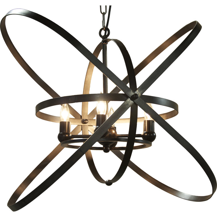 Sassari 29.5'' Black Metal and Glass Contemporary Chandelier