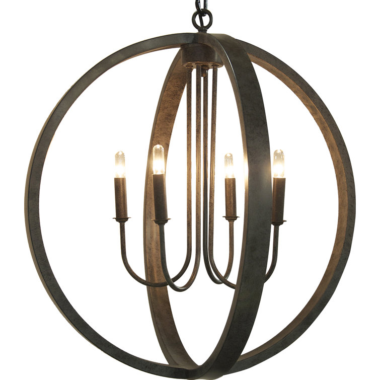 Antique Brass Abel 4-Light Globe LED Chandelier