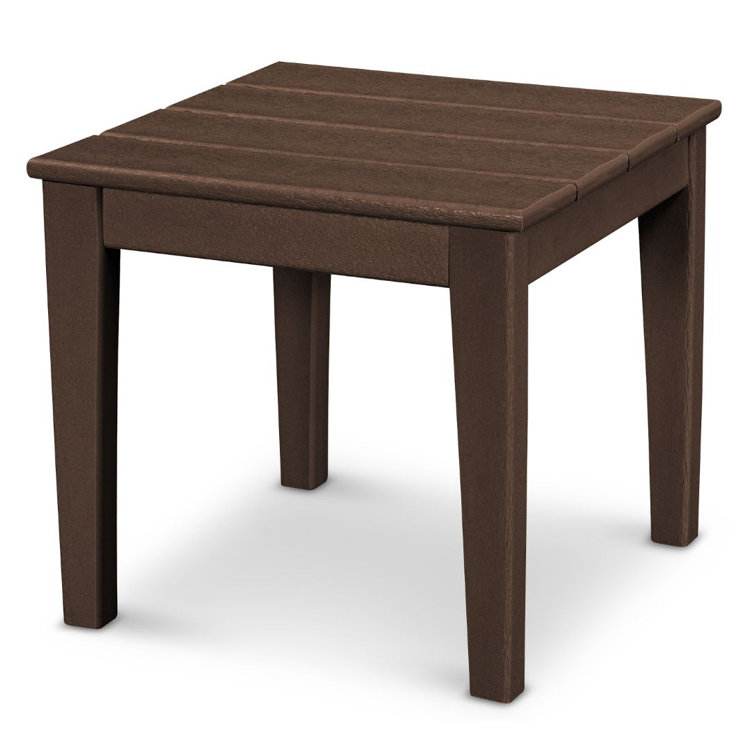 Mahogany 18" Square Outdoor End Table with Tapered Legs