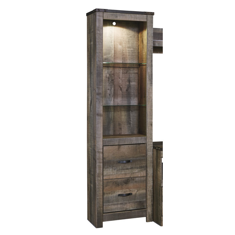 Rustic Brown 104.5'' Transitional Media Center with Metal Accents