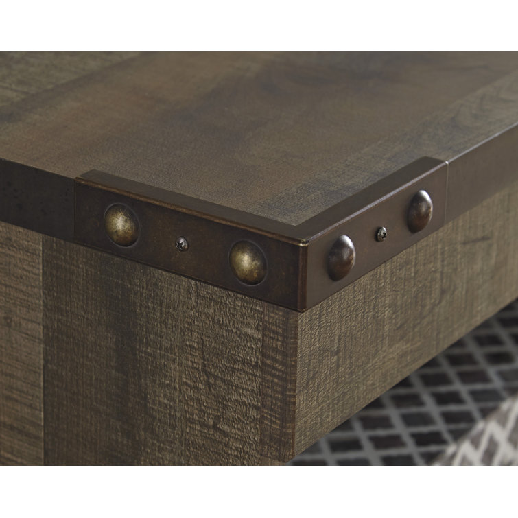 Rustic Brown 104.5'' Transitional Media Center with Metal Accents